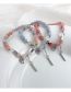 Fashion B Pink Geometric Glass Ball Beaded Heart Bracelet