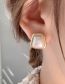 Fashion Gold Alloy Geometric Trapezoid Pearl Stud Earrings