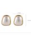 Fashion Gold Alloy Geometric Trapezoid Pearl Stud Earrings