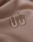 Fashion Gold Copper Diamond Oval Stud Earrings