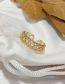 Fashion Gold Brass Diamond Mesh Cutout Ring