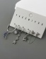Fashion Silver 6-piece Set Of Copper Inlaid Zirconium Pentagram Crescent Earrings
