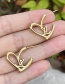 Fashion Silver Copper Heart Letter Stud Earrings