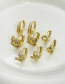 Fashion Gold-3 Bronze Zirconium Owl Earrings