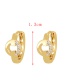 Fashion Gold Brass Inset Zirconium Round Earrings
