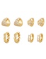 Fashion Gold-2 Brass Zirconium Snowflake Earrings
