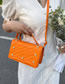 Fashion Orange Pu Indented Diamond Crossbody Bag