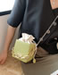 Fashion Green Pu Drawstring Square Crossbody Bag