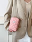 Fashion Pink Pu Rhombus Large Capacity Messenger Bag