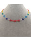 Fashion Color Glass Eye Beads Glass Rice Beads Beaded Necklace