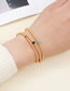 Fashion Gold Color Glass Gold Color Beaded Braided Beaded Multilayer Bracelet