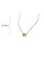 Fashion Gold Color-necklace Bronze Zirconium Shell Alphabet Necklace