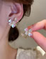 Fashion Gold Coloren Ear Wire Bronze Zirconium Iridescent Flower Drop Earrings