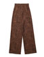 Fashion Brown Cotton Printed Straight-leg Trousers