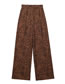 Fashion Brown Cotton Printed Straight-leg Trousers