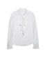 Fashion White Solid Color Tie Shirt