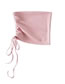 Fashion Pink Solid Color One Side Drawstring Bandeau Top
