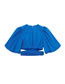 Fashion Blue Solid Color Puff Sleeve Top