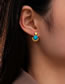 Fashion 2# Titanium Blue Pine Love Stud Earrings