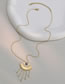 Fashion Sector Titanium Geometric Scalloped Tassel Necklace