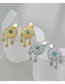 Fashion 4# Titanium Blue Pine Tassel Earrings