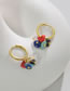 Fashion D Titanium Steel Geometric Colorful Gravel Earrings