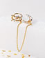 Fashion White K Brass Inset Zirconium Star And Moon Tassel Stud Earrings