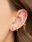 Fashion Love Gold Copper Inlaid Zirconium Heart Stud Earrings