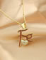 Fashion White Bronze Diamond Drop Oil Letter Heart Necklace