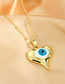 Fashion Yellow Pure Copper Eyes Heart Necklace