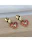 Fashion 5 Black Earrings Titanium Steel Diamond Drop Oil Heart Earrings