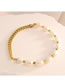 Fashion 1# Pearl Beaded Panel Chain Ring Bracelet