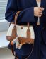 Fashion Creamy-white Pu Lychee Pattern Large Capacity Messenger Bag