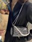 Fashion Silver Pu Diamond Large Capacity Pearl Beaded Crossbody Bag