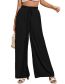 Fashion Black Cotton Solid Lace-up Wide-leg Pants