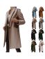 Fashion Light Grey Solid Color Lapel Button Wool Coat