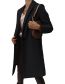 Fashion Dark Green Solid Color Lapel Button Wool Coat