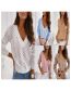 Fashion Pink Solid V-neck Cutout Sweater