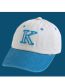 Fashion K Mark - Gray Cotton K Logo Colorblock Baseball Cap