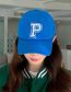Fashion Navy Blue Cotton Letter Embroidered Baseball Cap