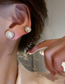 Fashion 6# Champagne-10mm Pearl Magnet Stud Earrings