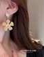 Fashion Color Geometric Crystal Heart Stud Earrings