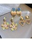 Fashion Gold Pearl Crystal Heart Stud Earrings