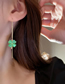 Fashion Green Cat Eye Flower Ear Wire