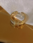Fashion Gold-ring Bronze Zirconium Alphabet Oil Drip Open Ring