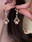 Fashion Ear Hook - Gold Alloy Diamond Pearl Geometric Stud Earrings