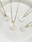 Fashion T Titanium Steel Round Shell 26 Letter Necklace