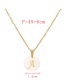 Fashion F Titanium Steel Round Shell 26 Letter Necklace