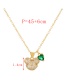Fashion White Bronze Heart Zirconium Bear Necklace