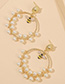 Fashion Gold Alloy Pearl Ring Bee Stud Earrings